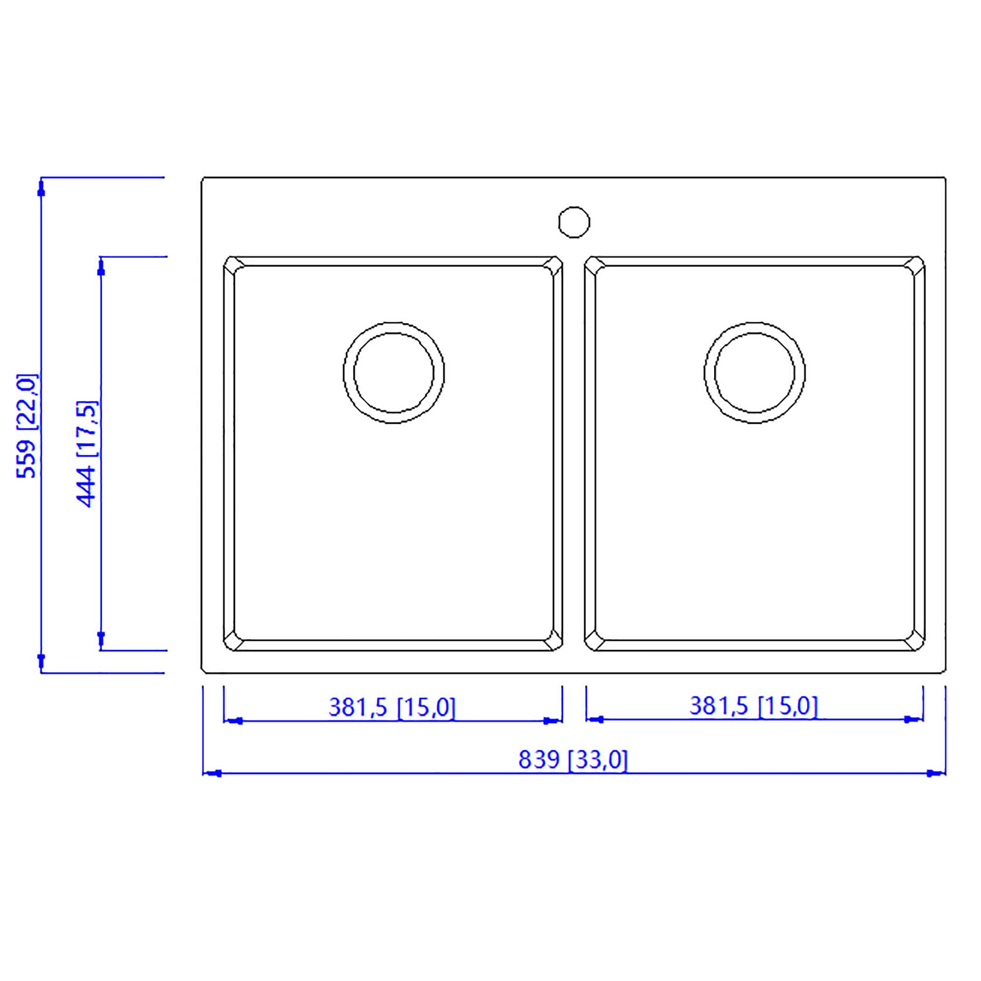 Sink Below EA3枚セット ティーカップ Elkay ELGU3322MC0FLC Quartz Double Bowl Undermount Sink